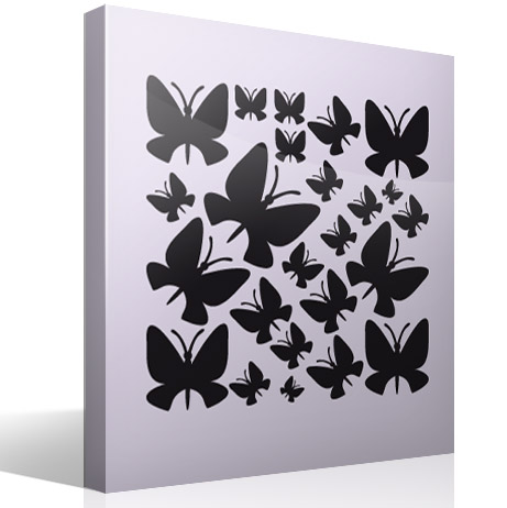 Stickers muraux: Kit 24 Papillons