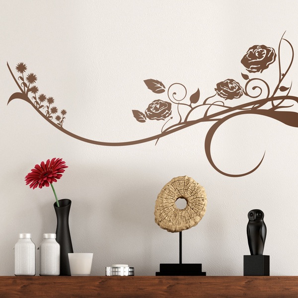 Branche fleurie aux roses 0