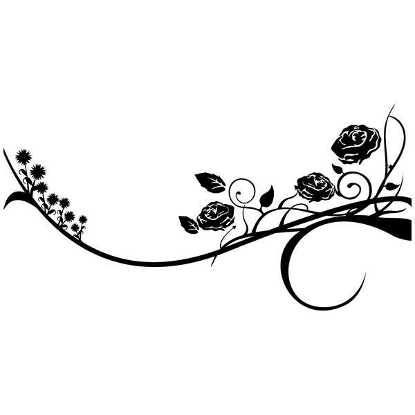 Stickers muraux: Branche fleurie aux roses