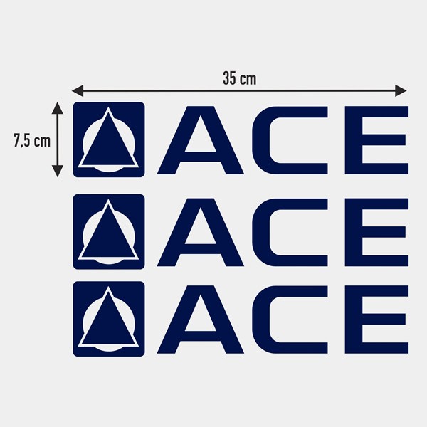 Stickers camping-car: Lot de 3 autocollants ACE pour camping-car – 35x7,