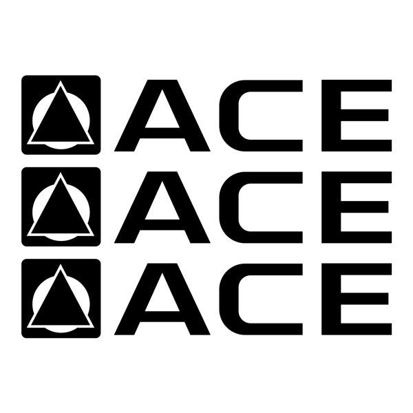 Stickers camping-car: Lot de 3 autocollants ACE pour camping-car  35x7,