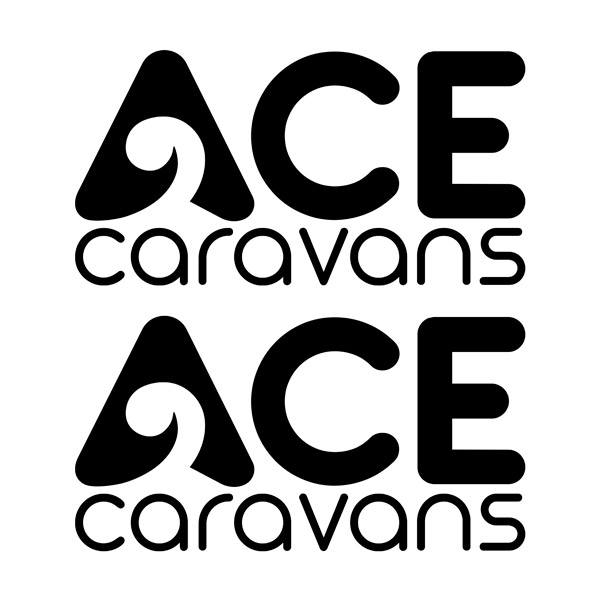 Stickers camping-car: Autocollants pour Caravane Ace - Lot de Deux Pièce