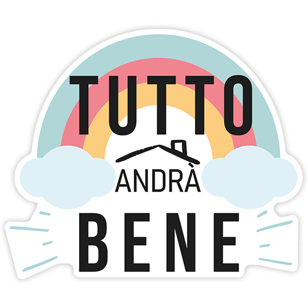 Stickers muraux: Adhésif Arc-en-ciel Tutto andrà bene