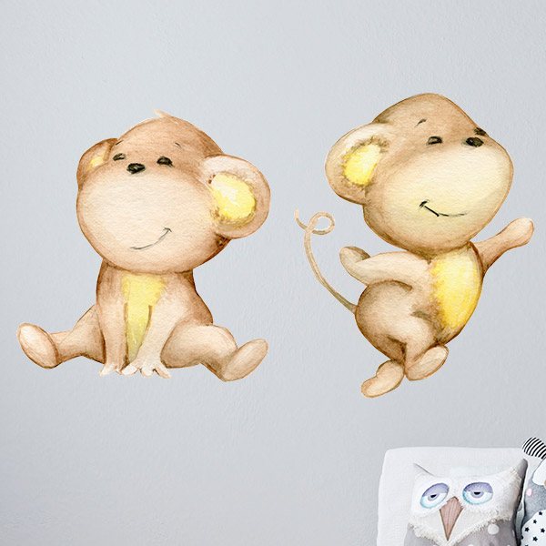 Stickers pour enfants: Quatre singes jouant