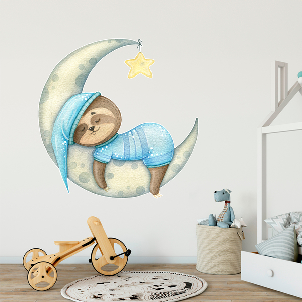 Stickers pour enfants: Le Paresseux dort sur la Lune