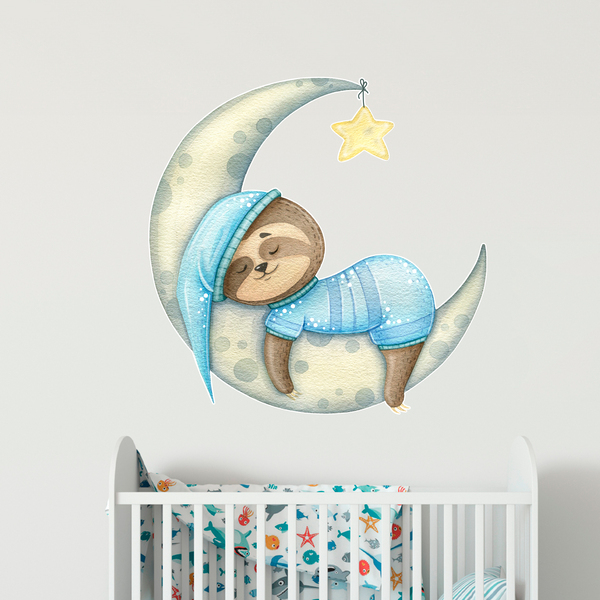 Stickers pour enfants: Le Paresseux dort sur la Lune