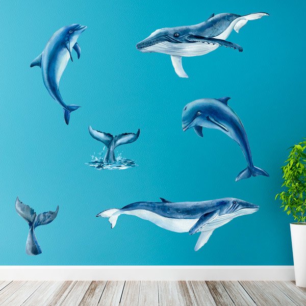 Stickers pour enfants: Baleines et Dauphins