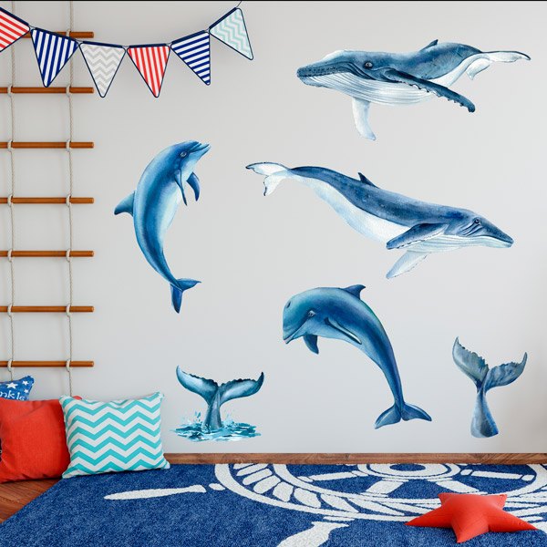 Stickers pour enfants: Baleines et Dauphins
