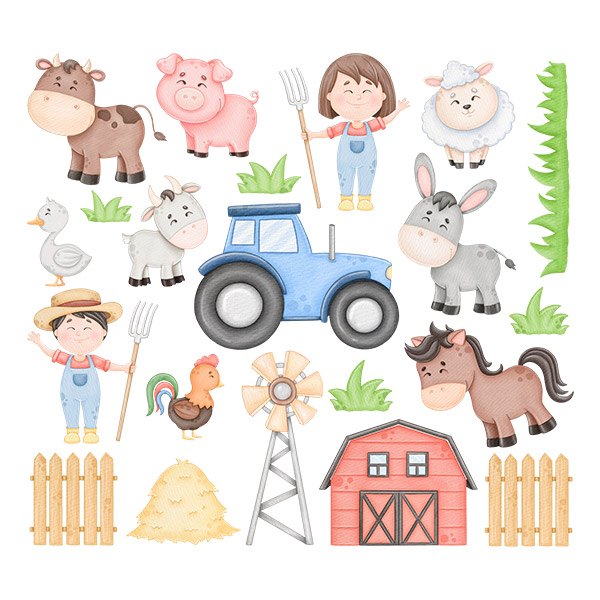 Stickers pour enfants: Kit animaux de la ferme