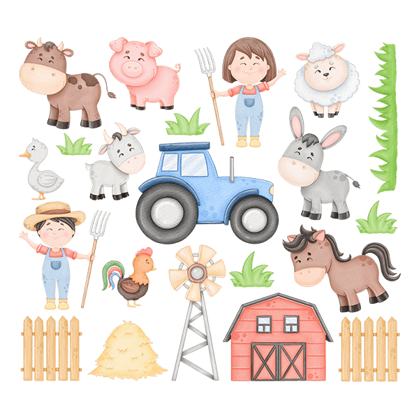 Stickers pour enfants: Kit animaux de la ferme