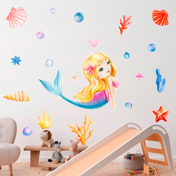 Stickers pour enfants: Sirène blonde