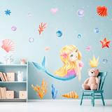 Stickers pour enfants: Sirène blonde 4