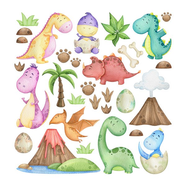 Stickers muraux enfants des dinosaures - Webstickersmuraux