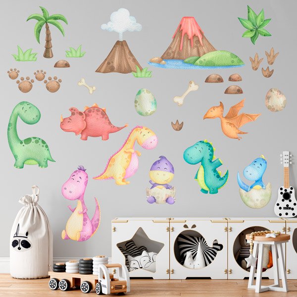 Stickers muraux enfants des dinosaures - Webstickersmuraux