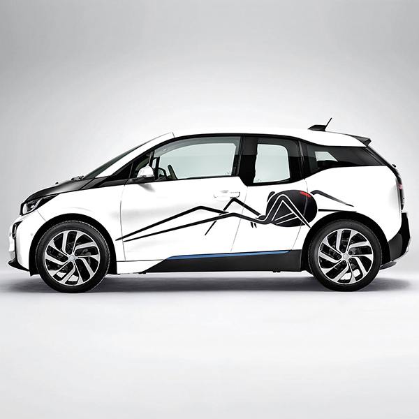 Autocollants: Sticker voiture ligne de montagne