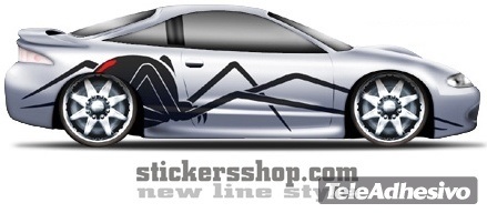 Sticker voiture ligne de montagne 2/2