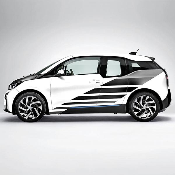 Autocollants: Sticker voiture bandes dynamiques diagonales
