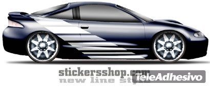 Sticker voiture bandes dynamiques diagonales 2/2