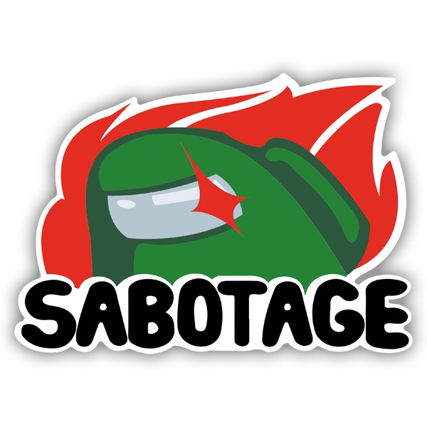 Autocollants: Among Us Sabotage Vert