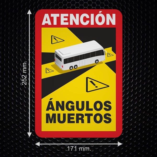 Autocollants: Attention Bus Angles Morts Espagnol
