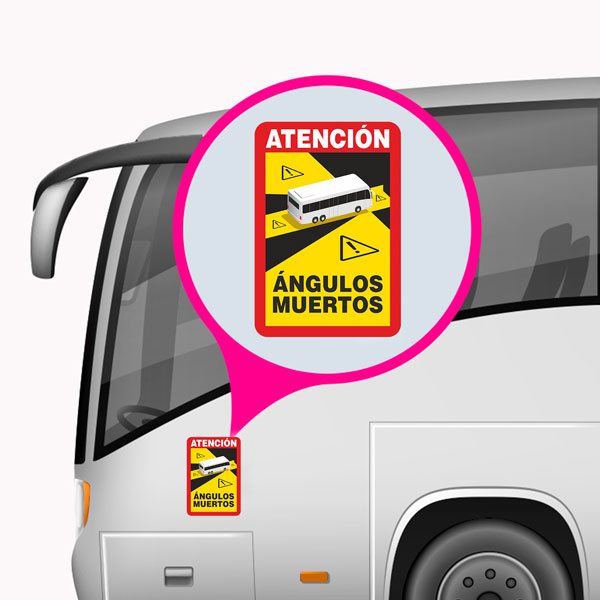 Autocollants: Attention Bus Angles Morts Espagnol