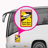 Autocollants: Warning, Blind Spot Take Care Bus 4