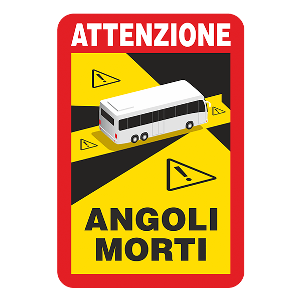 Autocollants: Attenzione, Angoli Morti Bus