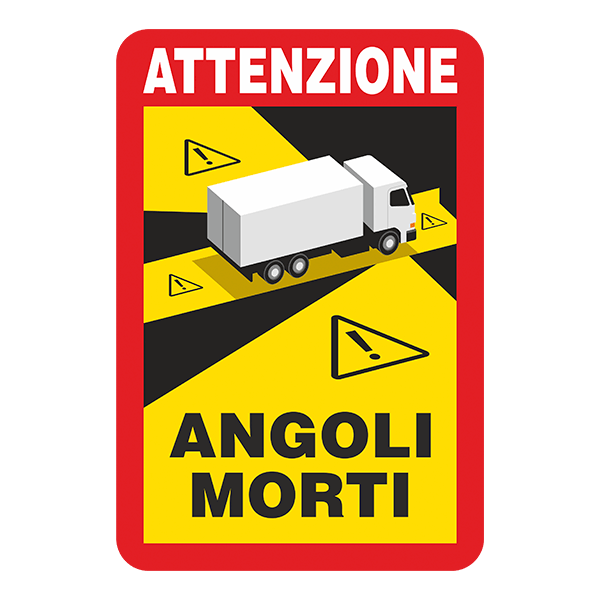 Autocollants: Attenzione, Angoli Morti Camion