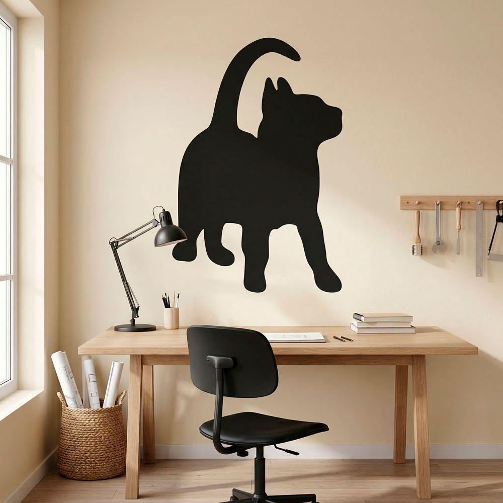 Stickers muraux: Silhouette Chat dr&ocirc;le