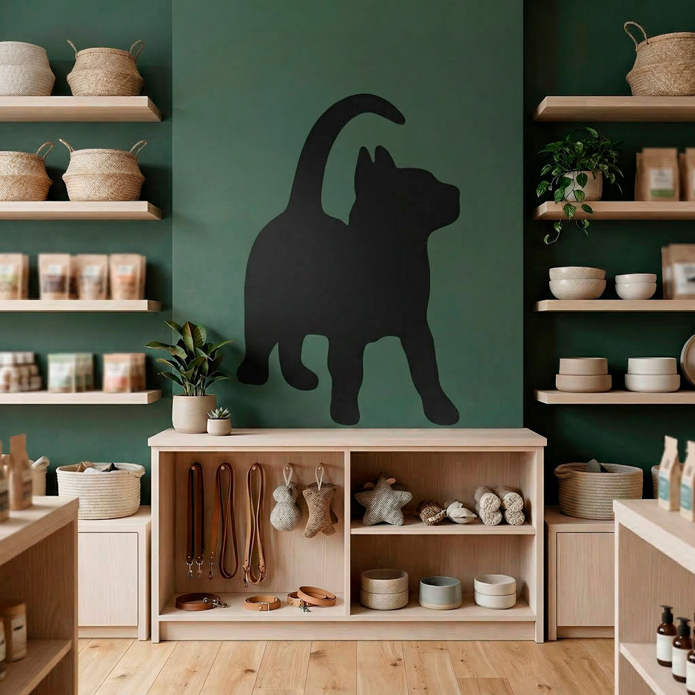 Stickers muraux: Silhouette Chat dr&ocirc;le