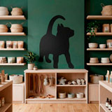 Stickers muraux: Silhouette Chat dr&ocirc;le 9