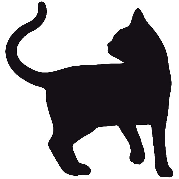Stickers muraux: Silhouette de chat tournée