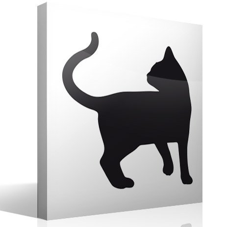 Stickers muraux: Silhouette de chat tournée