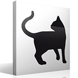 Stickers muraux: Silhouette de chat tournée 2