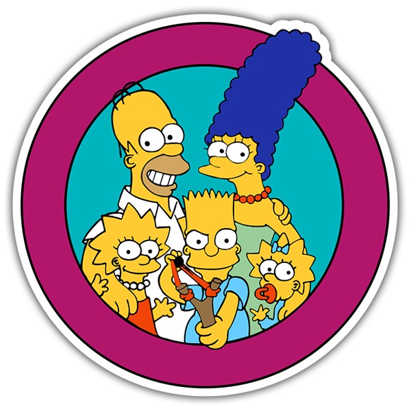 Autocollants: Famille Simpson en Cercle