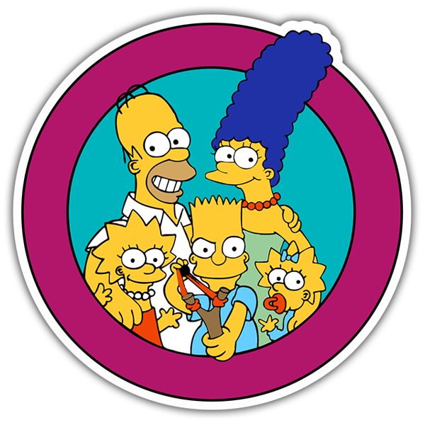 Autocollants: Famille Simpson en Cercle