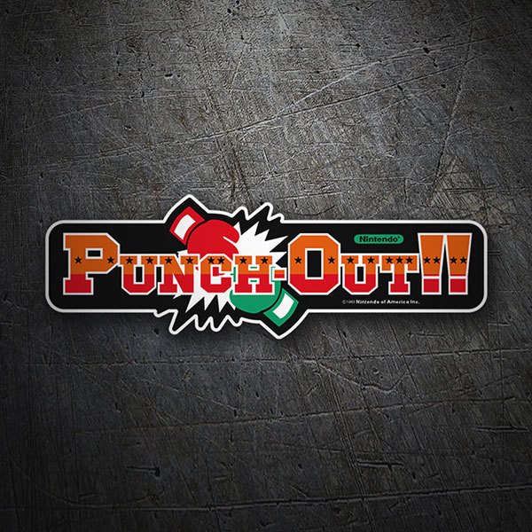 Autocollants: Punch-Out!! avec Texte et Graphiques de Coups