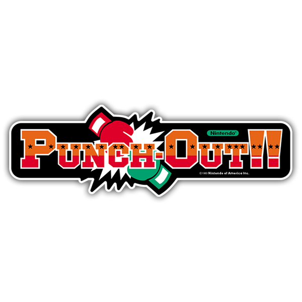 Autocollants: Punch-Out!! avec Texte et Graphiques de Coups