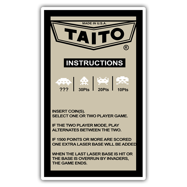 Autocollants: Taito Instructions