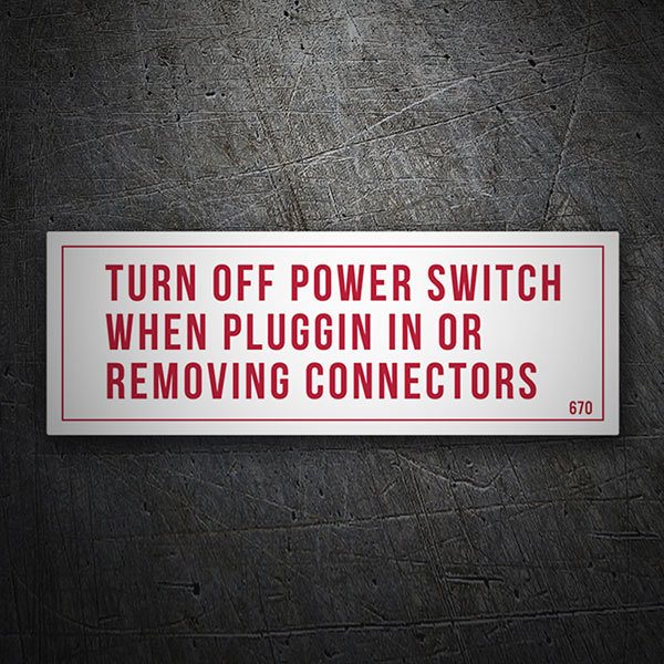 Autocollants: &Eacute;teindre l'Alimentation avec Texte Informatif