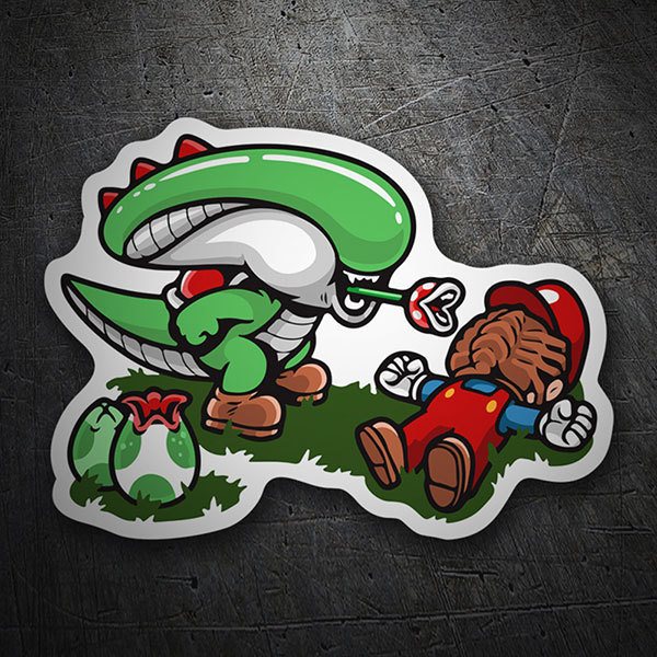 Autocollants: Alien vs Mario Bros