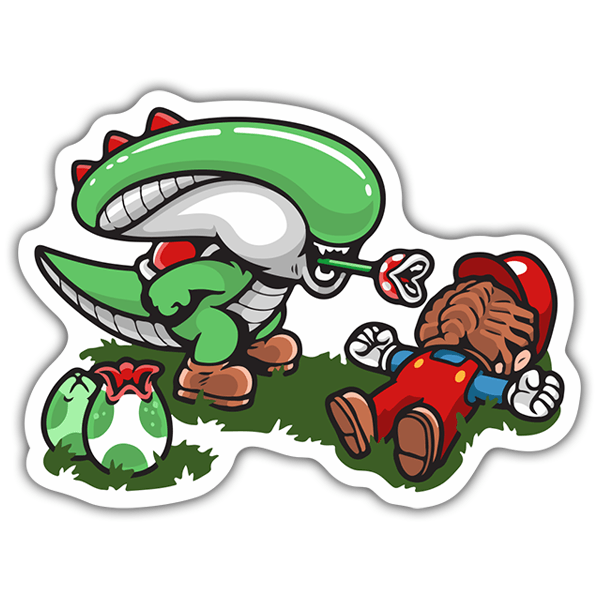 Autocollants: Alien vs Mario Bros
