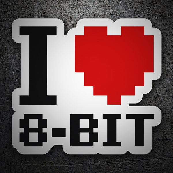 Autocollants: I Love 8-Bit
