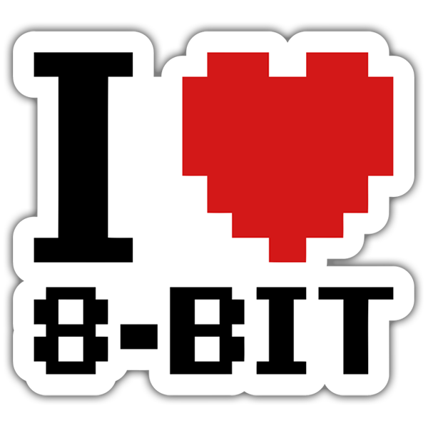 Autocollants: I Love 8-Bit 0