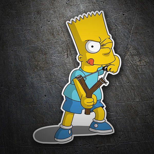 Autocollants: Bart Simpson avec fronde