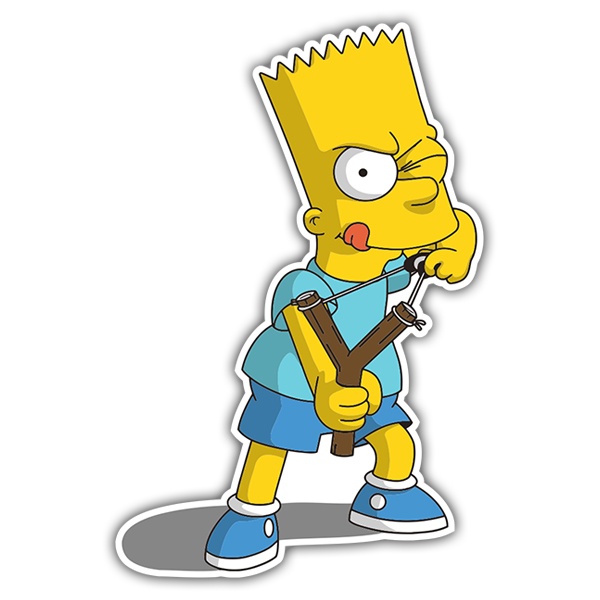 Autocollants: Bart Simpson avec fronde