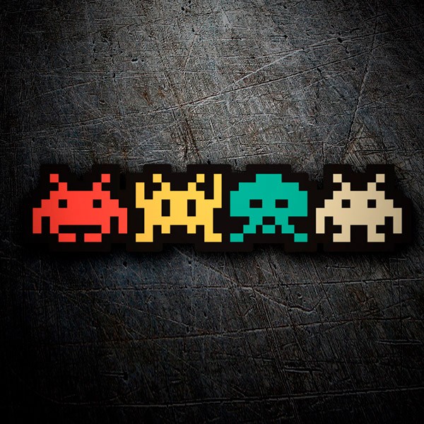 Autocollants: Space Invaders Couleurs Martiennes