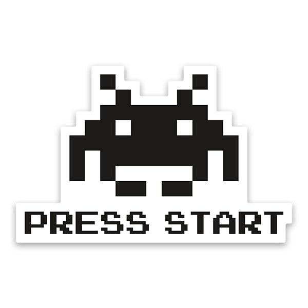 Autocollants: Space Invaders Martien Press Start