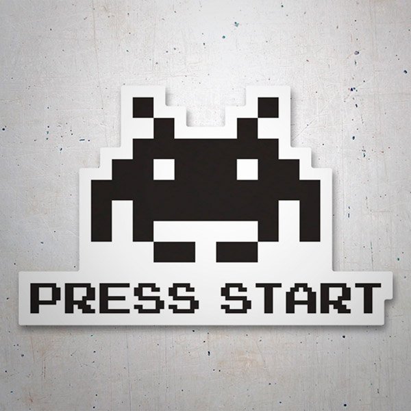 Autocollants: Space Invaders Martien Press Start