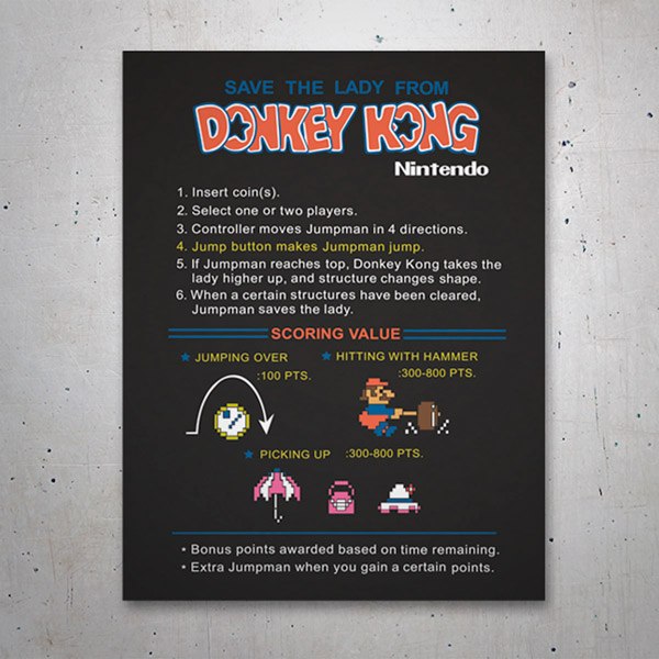 Autocollants: Instructions pour Donkey Kong